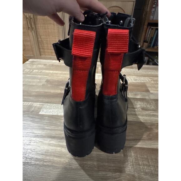 Charles David Clout Combat Moto Boots in Black size 9 Grunge - Picture 7 of 8